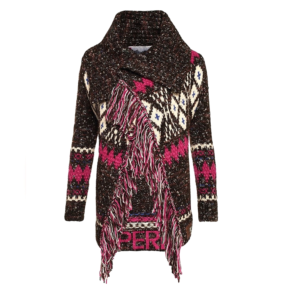 Superdry Chocolate and Pink Cardigan